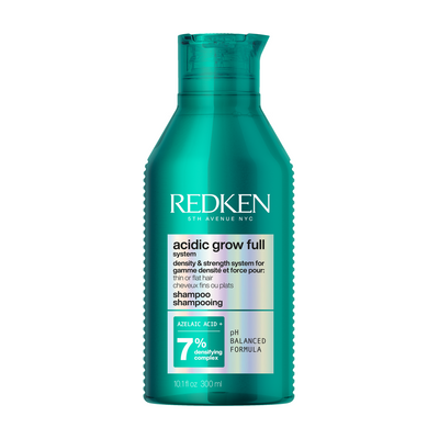 Redken Acidic Grow Full System sampon azelainsavval, koffeinnel és probiotikumokkal, a töredezésre hajlamos vékonyszálú haj dúsítására és megerősítésére, 300ml