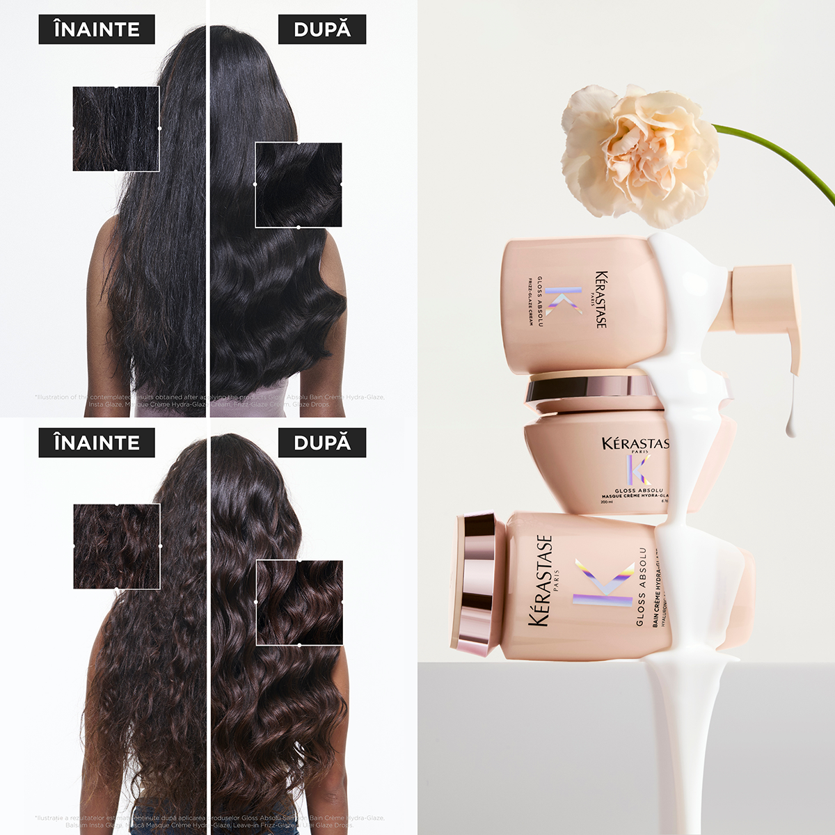 Kérastase Gloss Absolu Frizz-Glaze Cream 45 ml – Kreppesség elleni hajban maradó krém vastag, kreppesedésre hajlamos hajra