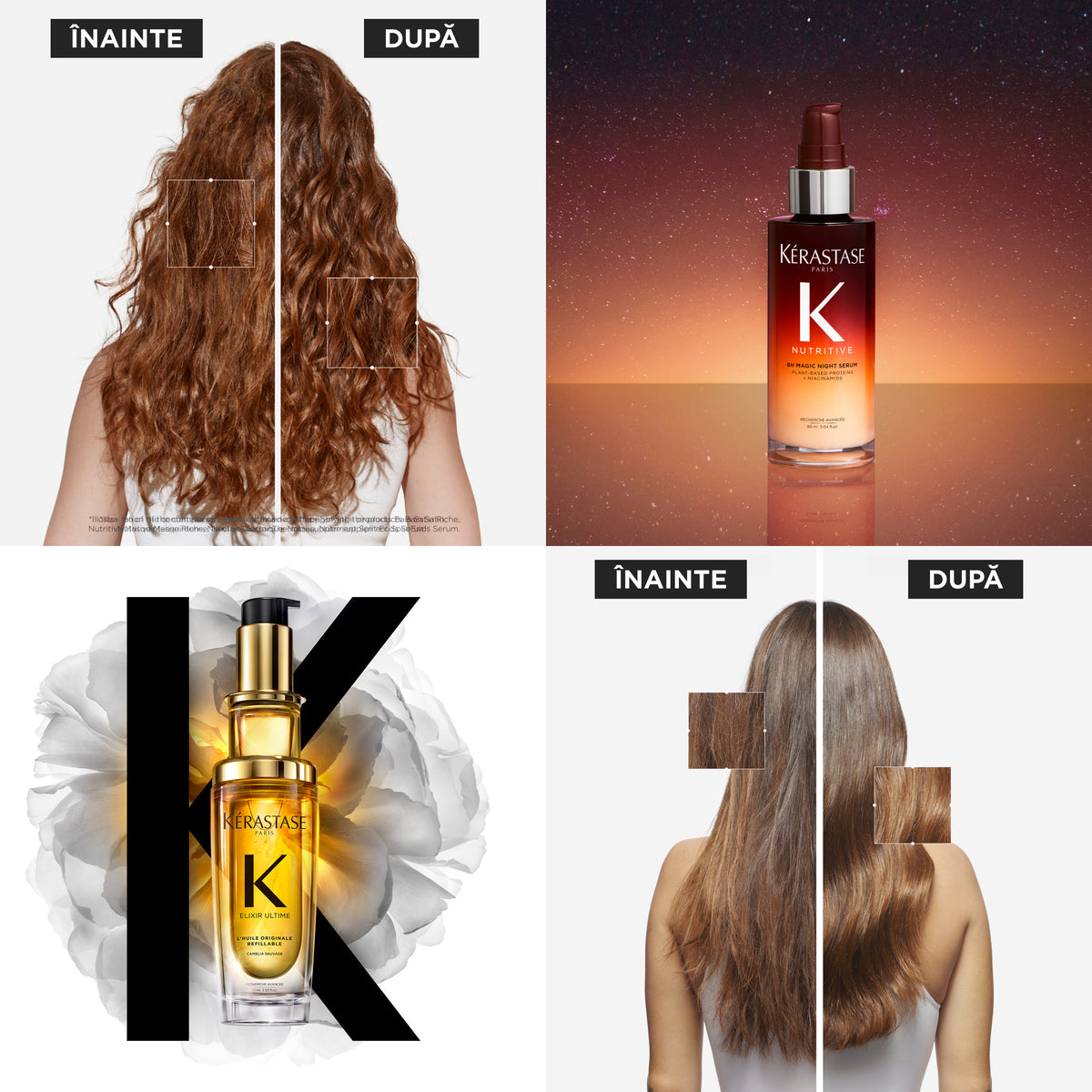 Kérastase Elixir Ultime & 8H Magic Night Serum duó készlet – Nappali és éjszakai szérum ápolt és ragyogó hajért 30ml+30ml