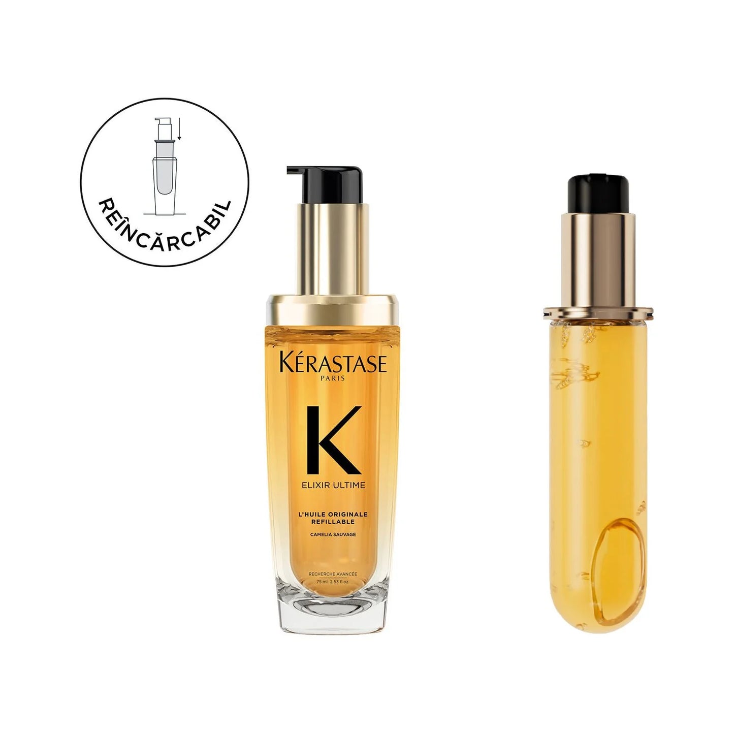Kerastase Elixir Ultime Huile Originale szett - utántölthető hajolaj 75ml és tartalék 75ml