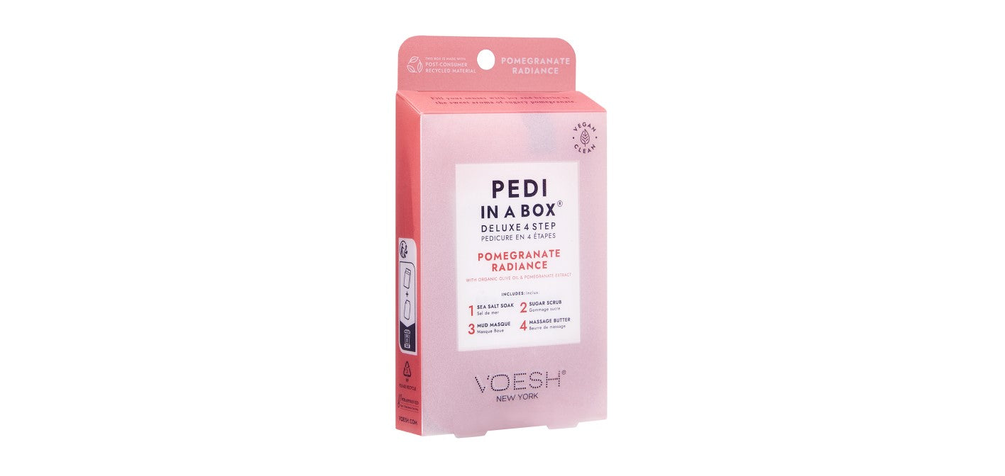 Voesh New York Pedi in a Box Deluxe 4 lépéses gránátalma ragyogás