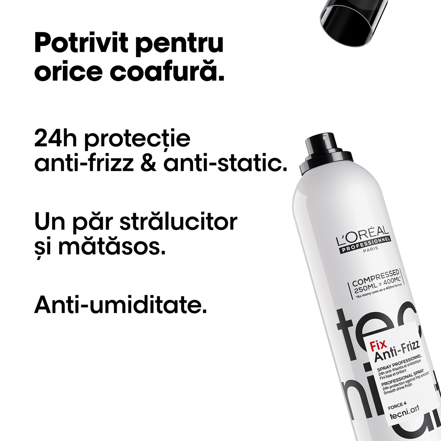 Göndörödésgátló hajfixáló spray – L'Oréal Professionnel Tecni.Art Fix Anti-Frizz 250ml