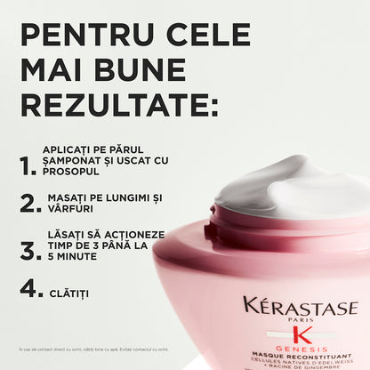 Erősítő maszk legyengült hajra - Kérastase Genesis Masque Reconstituant - Regeneráló és erősítő - 200ml