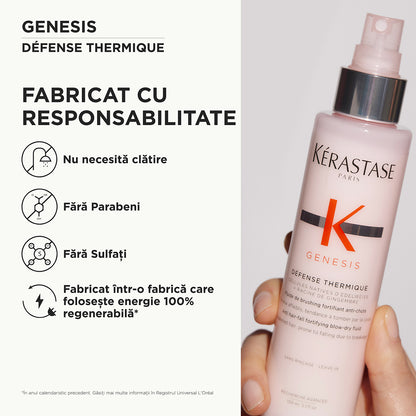 Erősítő krém hővédelemmel - Kérastase Genesis Defense Thermique - Védelem és erősítő krém legyengült hajra - 150ml