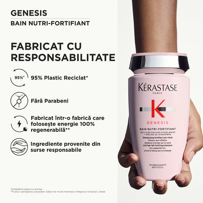 Erősítő sampon száraz hajra - Kérastase Genesis Bain Nutri Fortifiant - Táplálja és erősíti a legyengült hajat - 250ml
