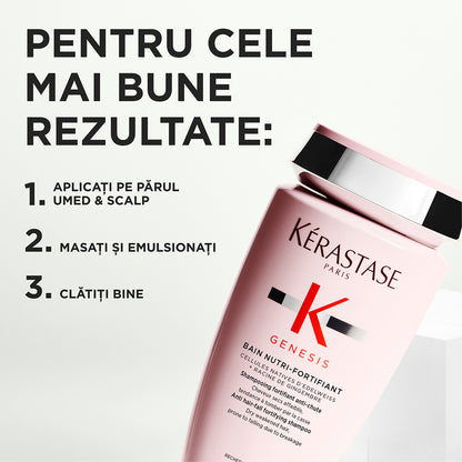 Erősítő sampon száraz hajra - Kérastase Genesis Bain Nutri Fortifiant - Táplálja és erősíti a legyengült hajat - 250ml