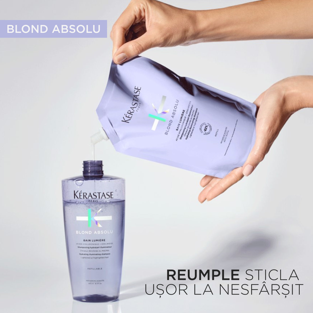Hidratáló, ragyogást adó sampon - Kerastase Blond Absolu Bain Lumiere - utántölthető 500ml