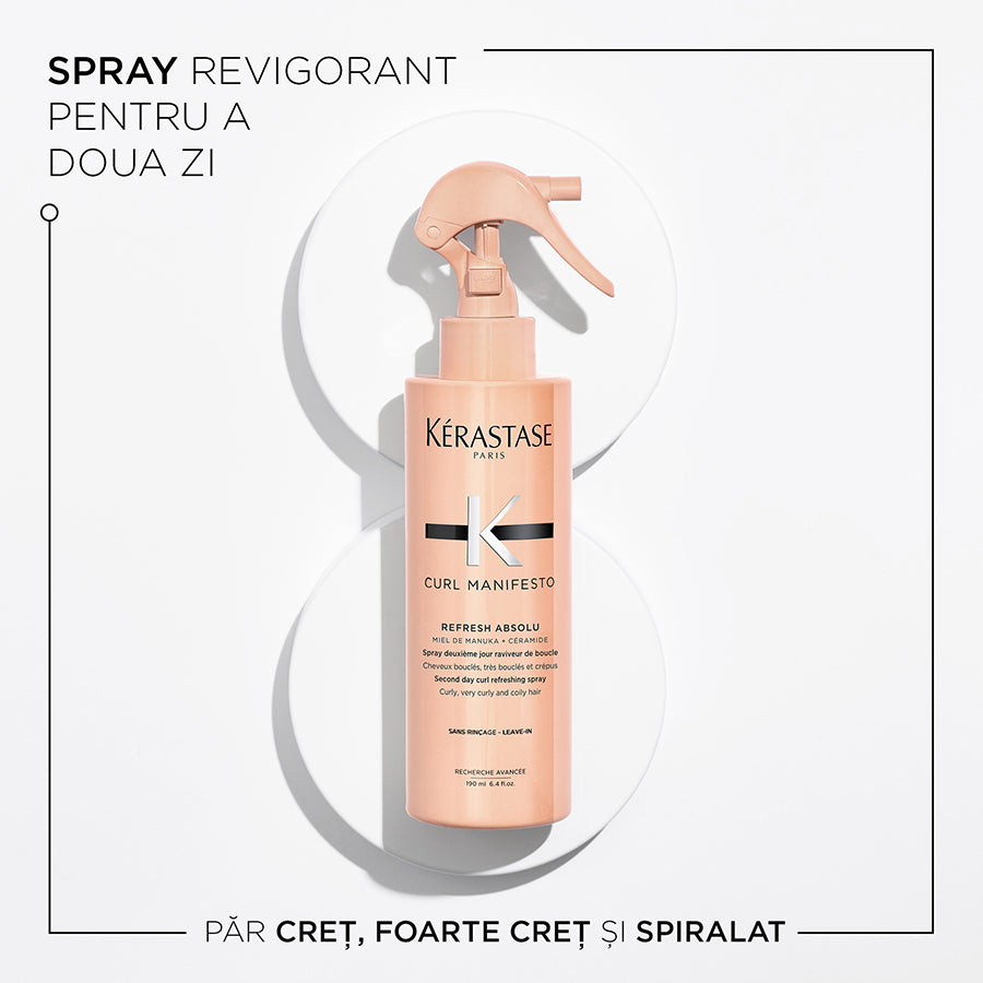Frissítő spray fürtöknek - Kérastase Curl Manifesto Refresh Absolu - Frissítő és dúsító fürtöknek - 190ml