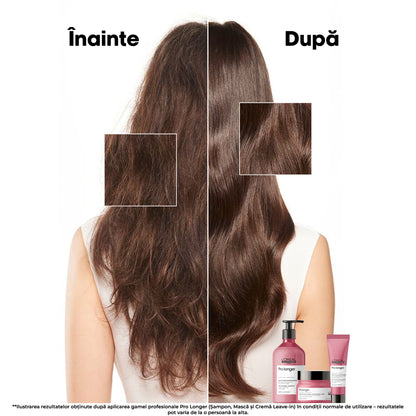 Professzionális sampon a hajhossz erősítésére és helyreállítására, L'Oreal Professionnel SE Pro Longer, A-100 töltőanyaggal, fényt, kevésbé töredezett hajvégeket és töredezett hajvégeket, 500ml