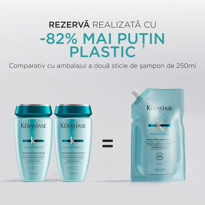 Kérastase Résistance Bain Force Architecte sampon gyenge és sérült hajra – utántöltő 500 ml