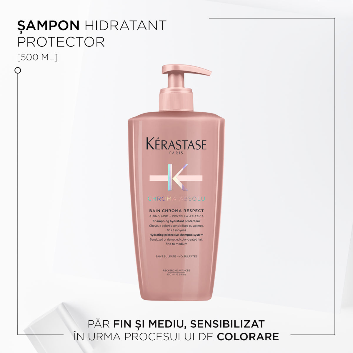 Kérastase Chroma Absolu Bain Chroma Respect Utántölthető sampon finom és normál festett hajra 500ml