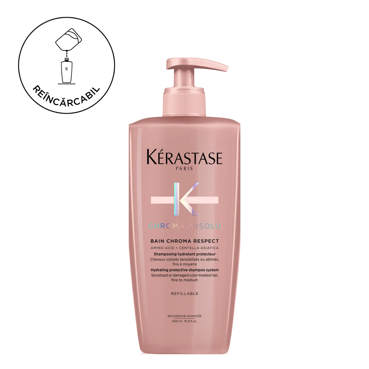 Kérastase Chroma Absolu Bain Chroma Respect Utántölthető sampon finom és normál festett hajra 500ml