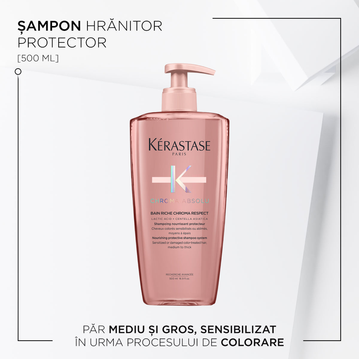 Kérastase Chroma Absolu Bain Riche Chroma Respect Tápláló sampon vastag és közepesen vastag, festett hajra 500 ml
