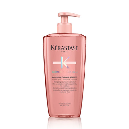 Kérastase Chroma Absolu Bain Riche Chroma Respect Tápláló sampon vastag és közepesen vastag, festett hajra 500 ml
