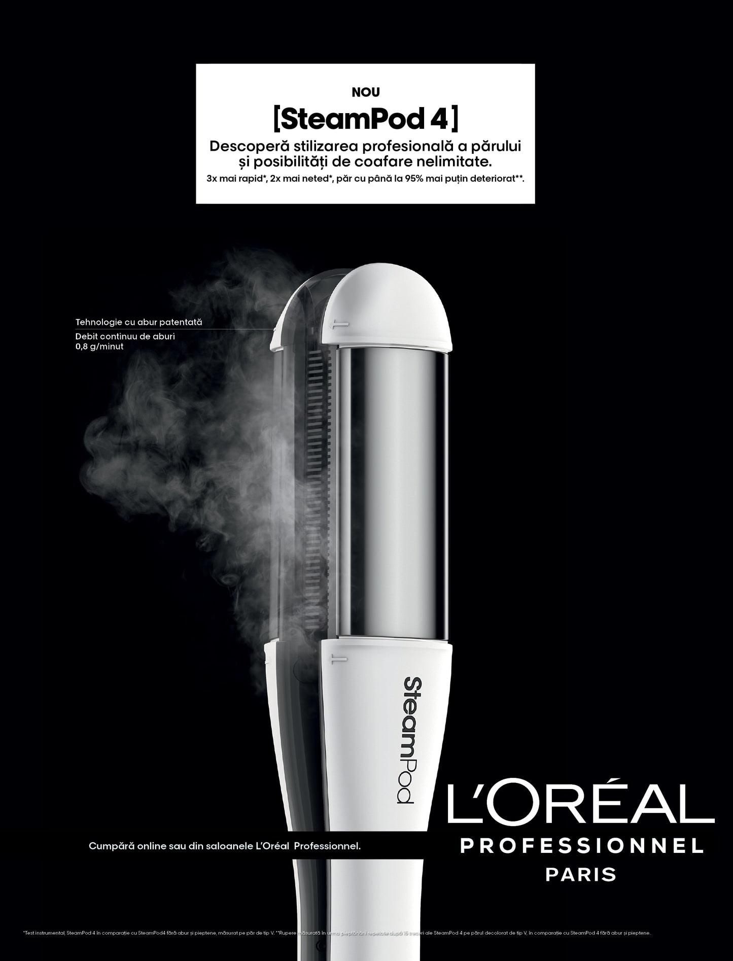 Professzionális gőzölős hajegyenesítő és göndörítő — L'Oréal Professionnel SteamPod 4.0