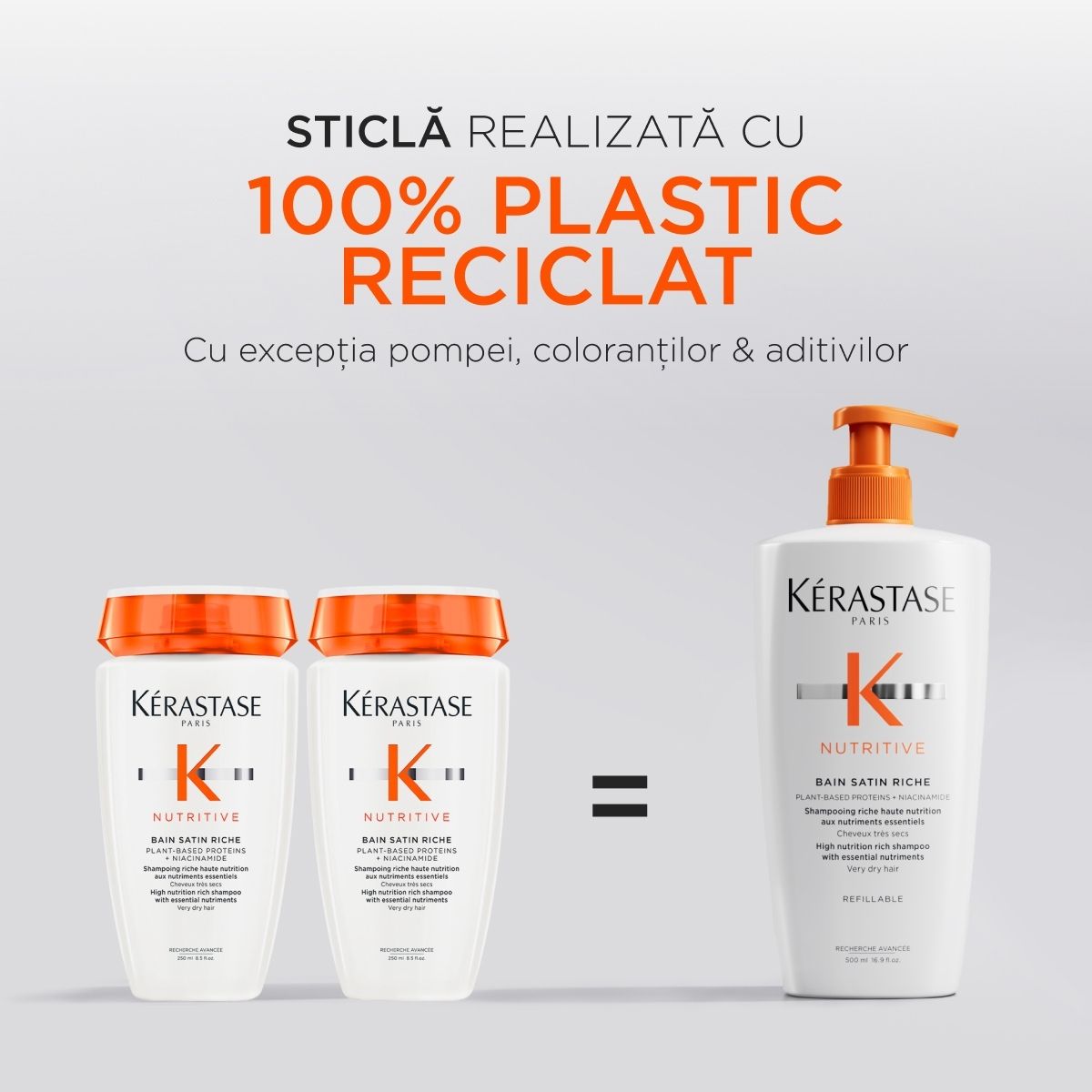 Kérastase Nutritive Bain Satin Riche utántölthető intenzív tápláló sampon nagyon száraz hajra, 500 ml