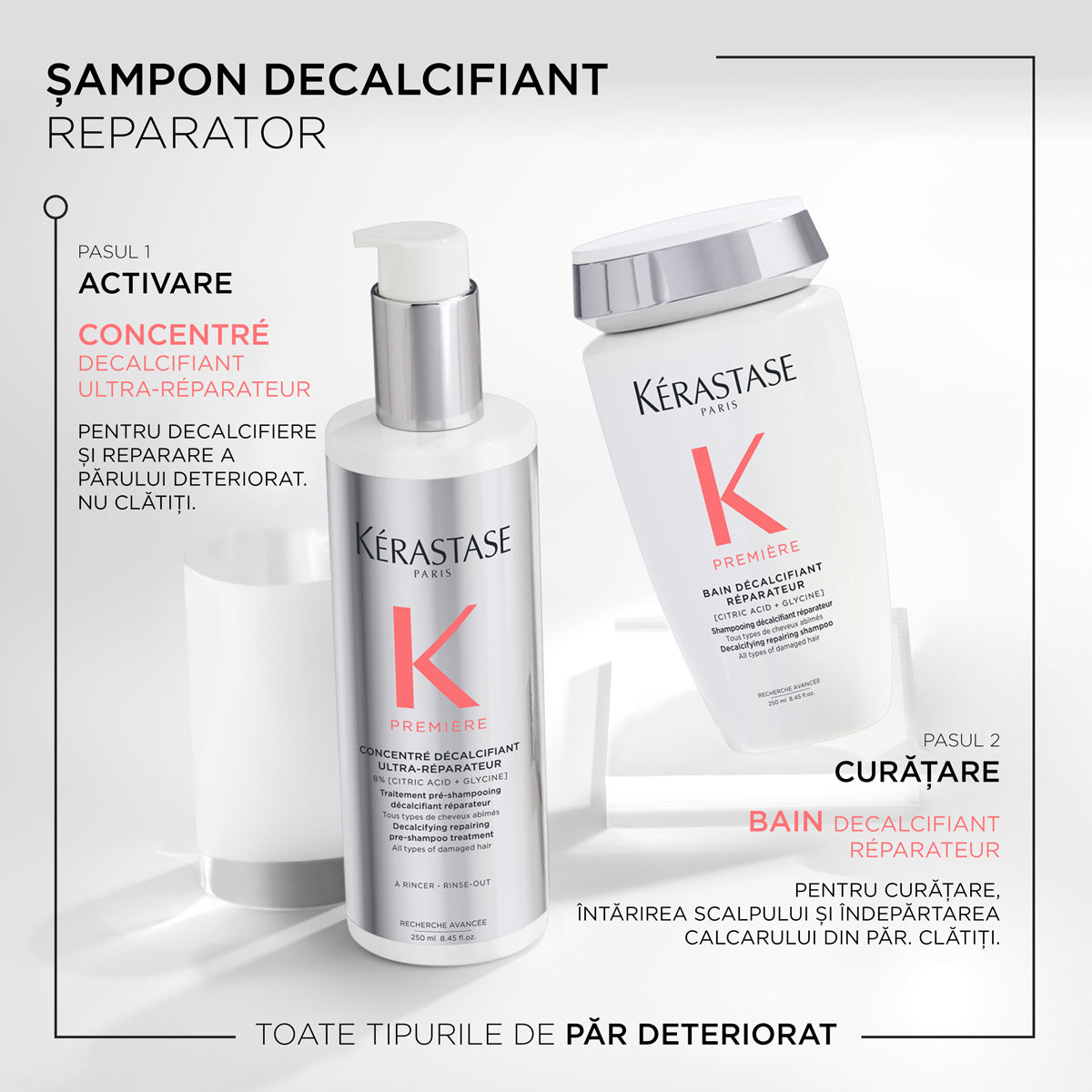 Károsodott hajra való hajsampon előtti vízkőoldó regeneráló koncentrátum – Kérastase Première Concentré Décalcifiant Ultra-Réparateur 250ml
