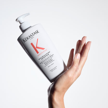 Kérastase Première Bain Décalcifiant Réparateur 500ml – Kalciumlerakódást eltávolító, újratölthető regeneráló sampon károsodott hajra