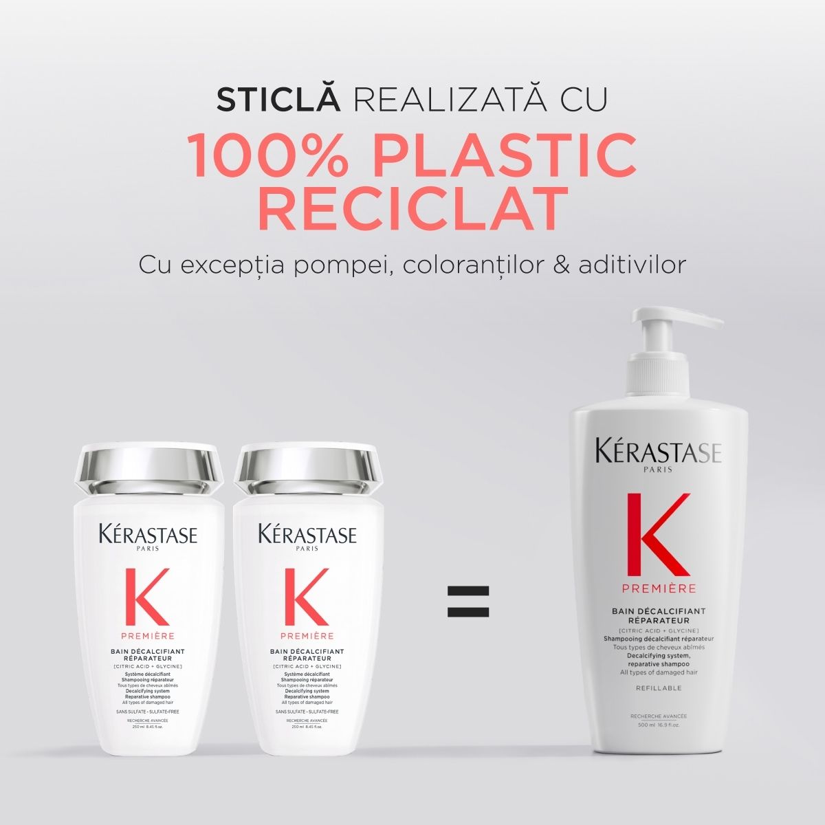 Kérastase Première Bain Décalcifiant Réparateur 500ml – Kalciumlerakódást eltávolító, újratölthető regeneráló sampon károsodott hajra