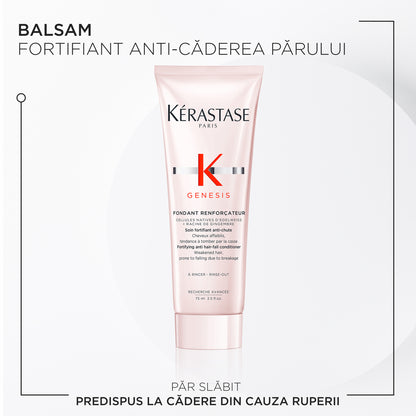 Kérastase Genesis Bain Hydra-Fortifiant + Fondant + Défense Thermique hajhullás elleni szett legyengült hajra, 80+75+45ml
