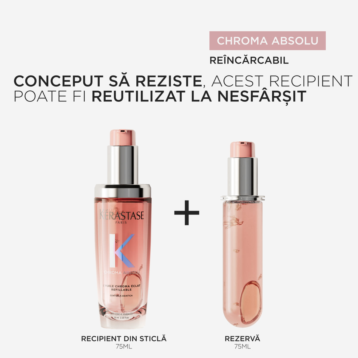 Olaj festett haj fényének fokozására — Kérastase Chroma Absolu L'Huile Chroma Éclat Refill 75ml