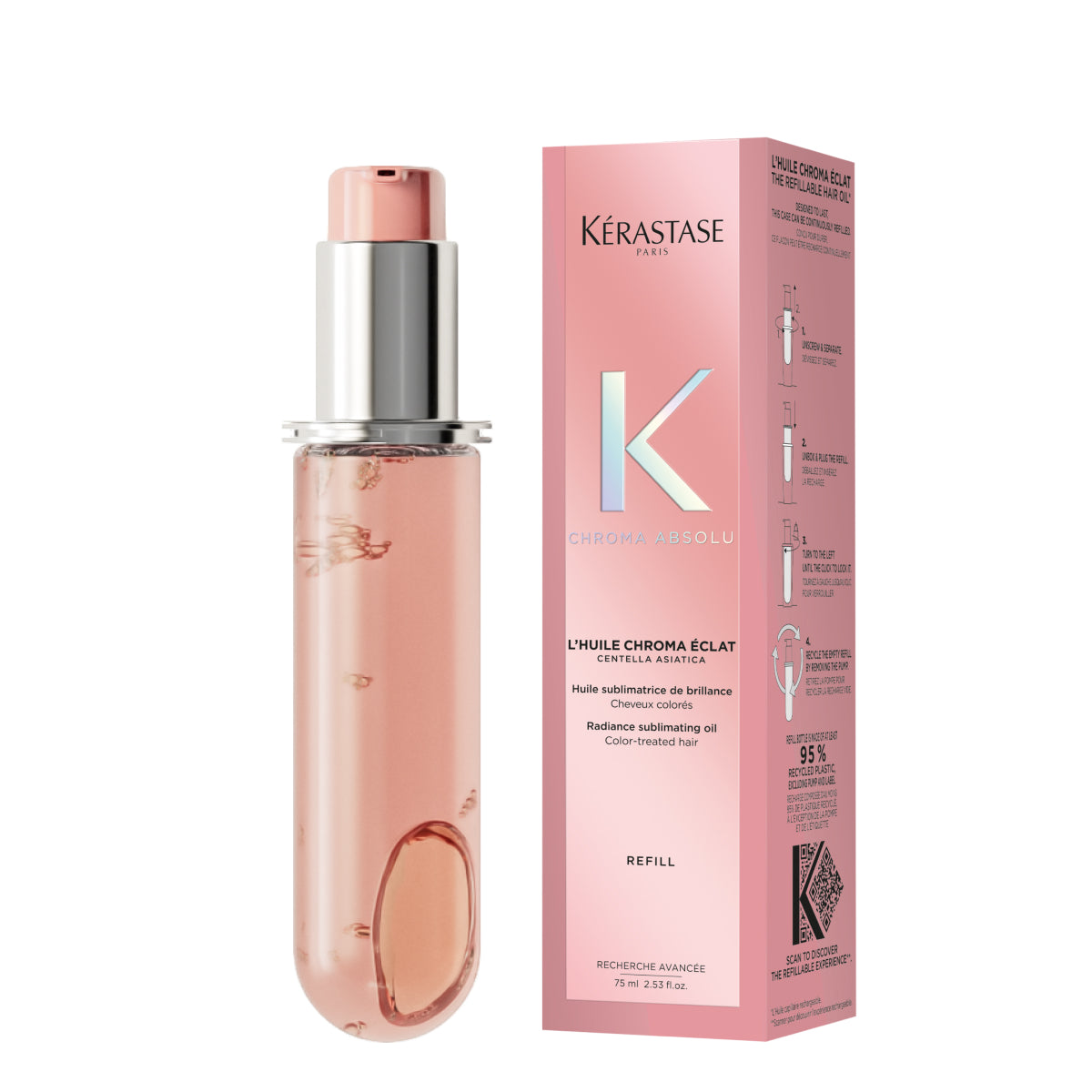 Olaj festett haj fényének fokozására — Kérastase Chroma Absolu L'Huile Chroma Éclat Refill 75ml