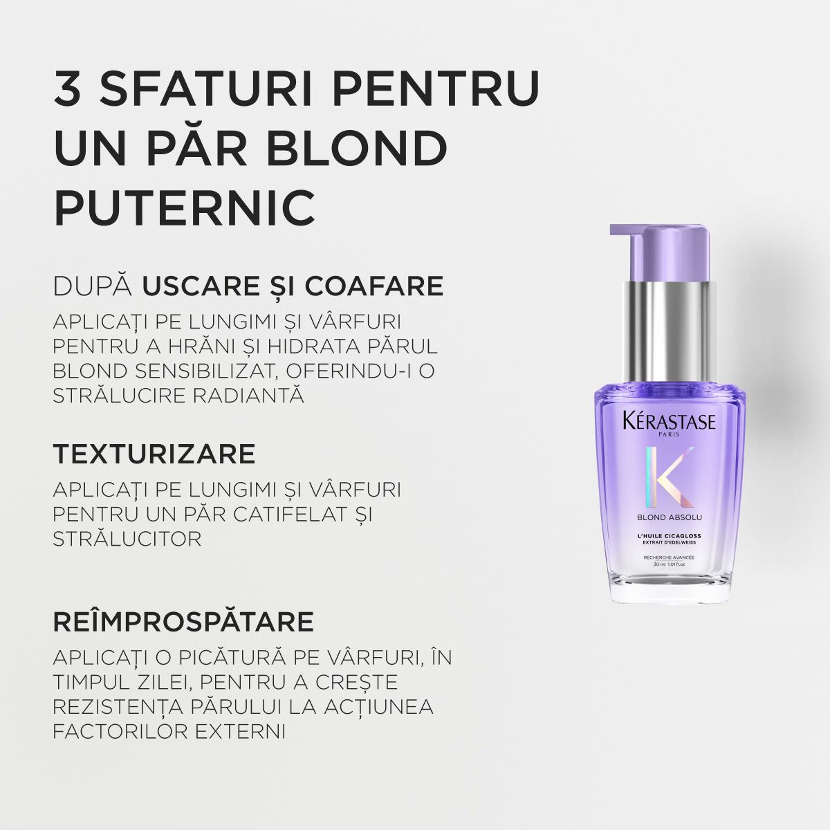 Fényt adó helyreállító olaj szőke hajra mini — Kérastase Blond Absolu L'Huile Cicagloss 30ml