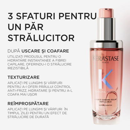 Kerastase L'Huile Chroma Eclat utántölthető hajolaj festett hajra 75ml + 75ml utántöltő