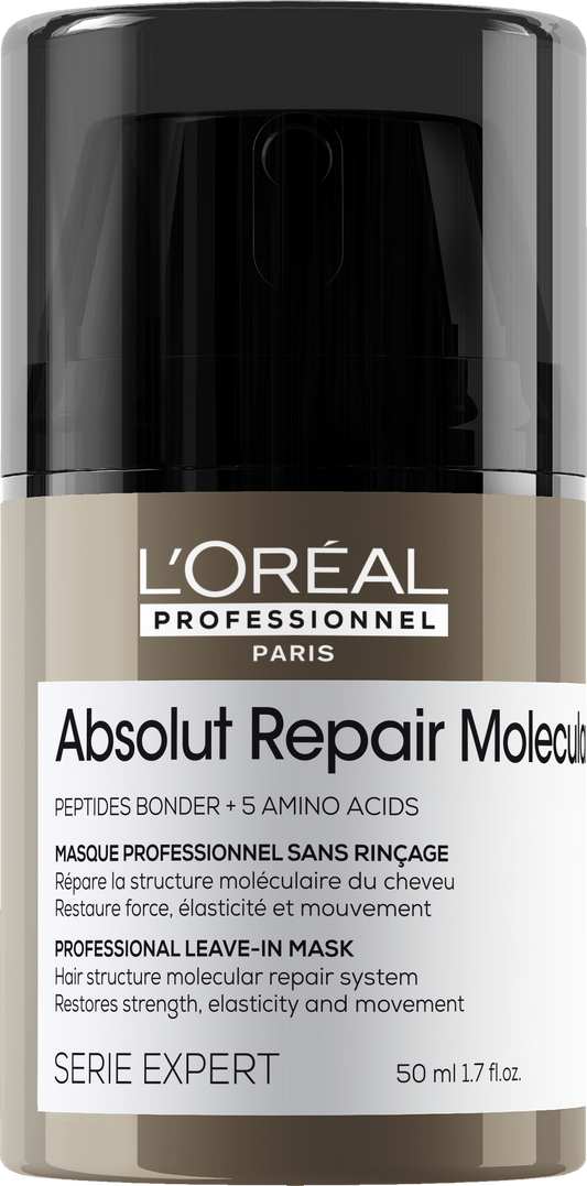 L'Oreal Professionnel Serie Expert Absolut Repair molekuláris, nem leöblítendő hajpakolás hővédelemmel 50ml utazóméret