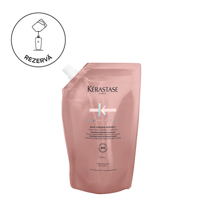 Hidratáló sampon utántöltő minden festett hajtípusra - Kerastase Chroma Absolu Bain Chroma Respect, 500ml