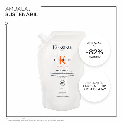Tápláló sampon nagyon száraz, közepesen vastag és vastag hajra – Kérastase Nutritive Bain Satin Riche 500ml
