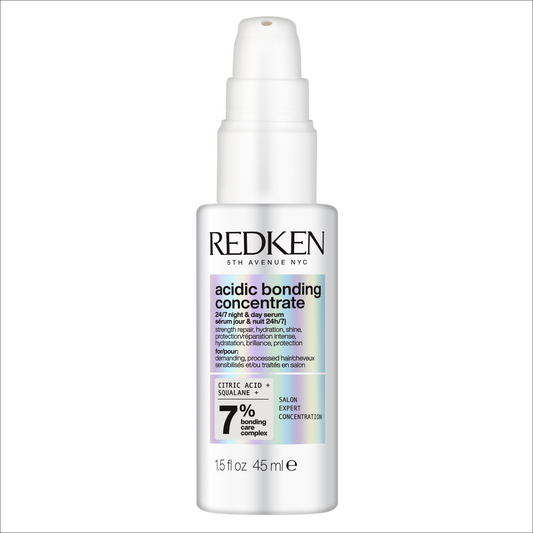 Redken Acidic Bonding Concentrate 24/7 intenzív regeneráló szérum nappali és éjszakai használatra, hidratálást, fényt és védelmet biztosít, sérült hajra, 45ml