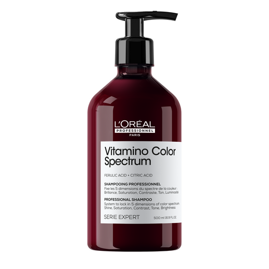L'Oreal Professionnel SE Vitamino Color Spectrum sampon festett hajra, színfixálásért, selymesebb és erősebb hajért, szulfátmentes citromsavval és vassavval, vegán termék, 500ml