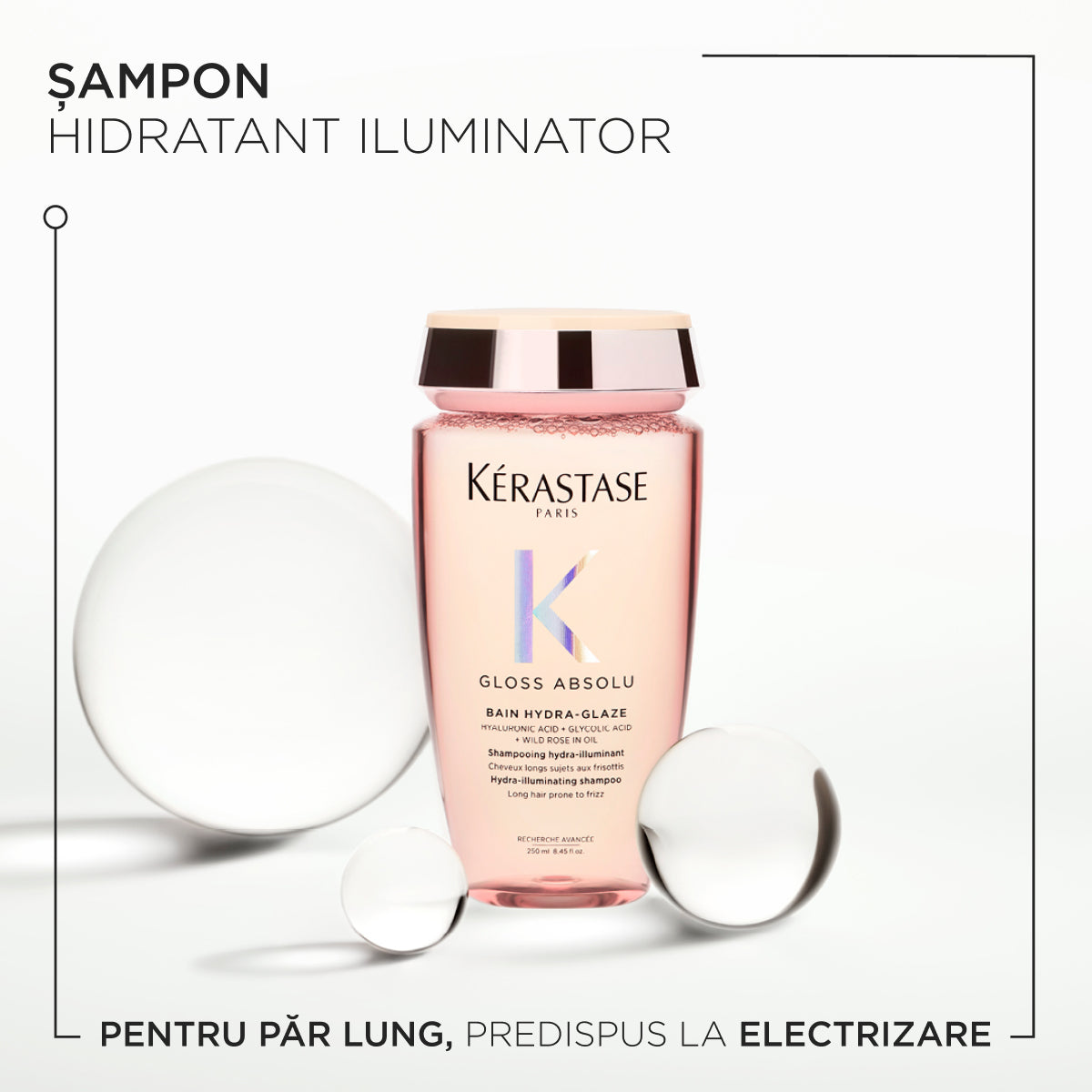 Kerastase Gloss Absolu Bain Hydra-Glaze sampon antisztatikus hatással, 250ml