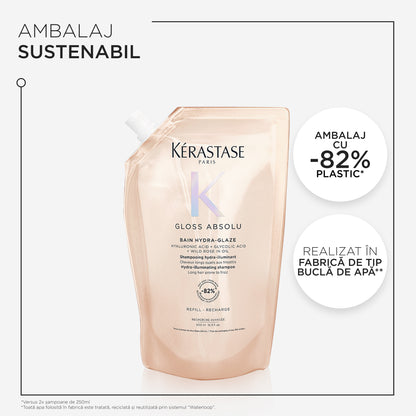 Kérastase Gloss Absolu Bain Hydra-Glaze Hidratáló sampon a hosszú, töredezésre hajlamos hajra, 500 ml