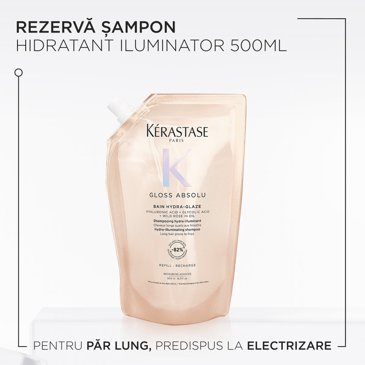 Kérastase Gloss Absolu Bain Hydra-Glaze Hidratáló sampon a hosszú, töredezésre hajlamos hajra, 500 ml