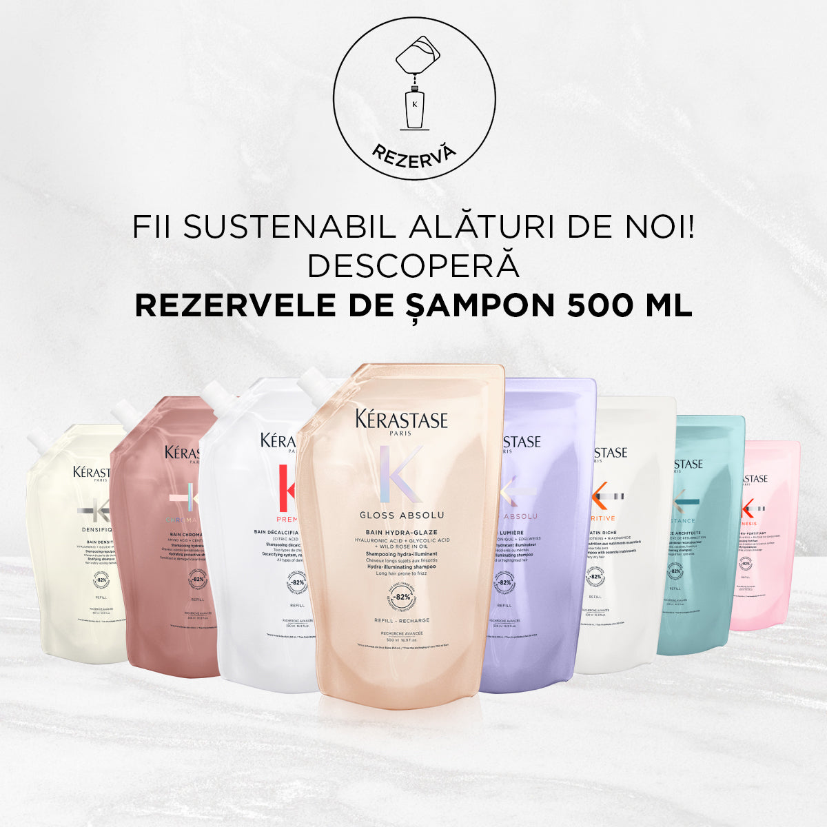 Kérastase Gloss Absolu Bain Hydra-Glaze Hidratáló sampon a hosszú, töredezésre hajlamos hajra, 500 ml