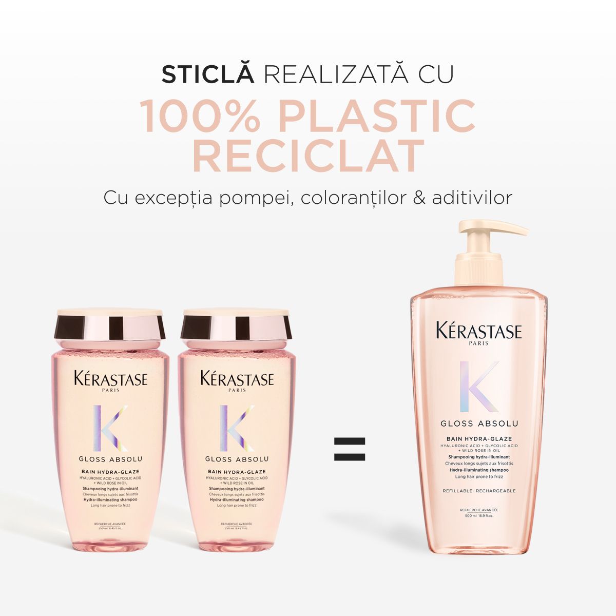 Kerastase Gloss Absolu Bain Hydra-Glaze utántölthető sampon, antisztatikus hatással, 500ml