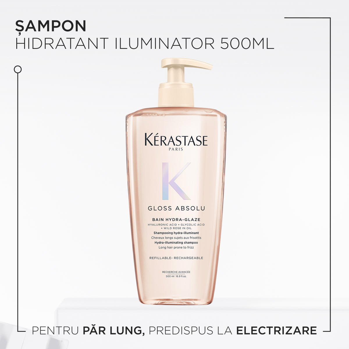 Kerastase Gloss Absolu Bain Hydra-Glaze utántölthető sampon, antisztatikus hatással, 500ml