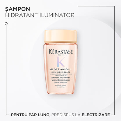 Kérastase Gloss Absolu Bain Hydra-Glaze Hidratáló, szöszösödésgátló sampon hosszú hajra, 80ml