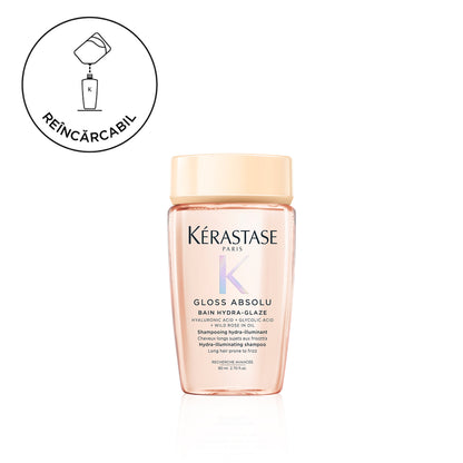 Kérastase Gloss Absolu Bain Hydra-Glaze Hidratáló, szöszösödésgátló sampon hosszú hajra, 80ml