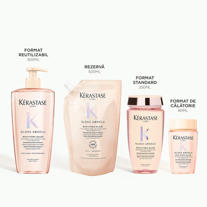 Kérastase Gloss Absolu Bain Hydra-Glaze Hidratáló, szöszösödésgátló sampon hosszú hajra, 80ml