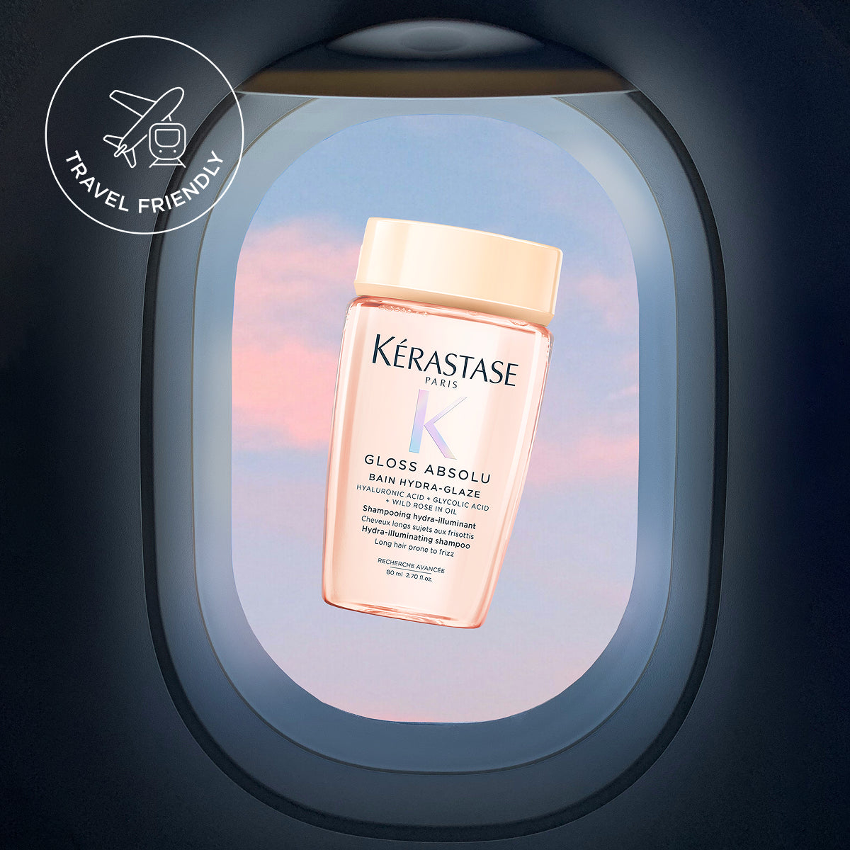 Kérastase Gloss Absolu Bain Hydra-Glaze Hidratáló, szöszösödésgátló sampon hosszú hajra, 80ml