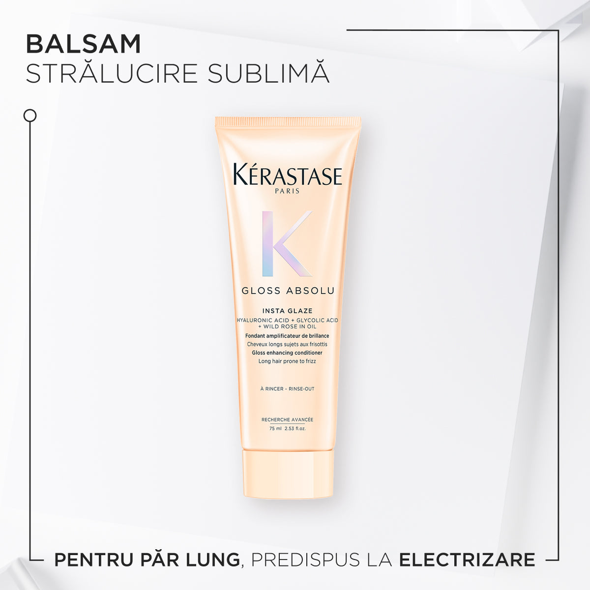 Hajfényesítő és elektrosztatikus hatás elleni balzsam hosszú hajra — Kérastase Gloss Absolu Insta Glaze 75ml