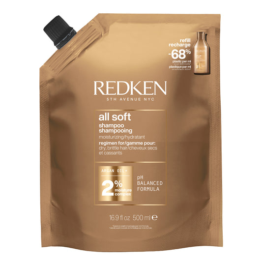 Eco Reserve Redken All Soft Professional sampon száraz hajra, argánolajjal és hidratáló komplexszel gazdagítva, 500ml