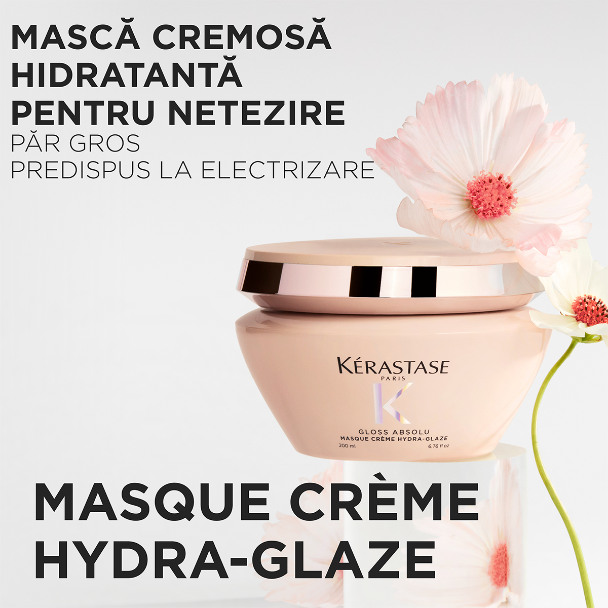 Krémes maszk vastag, elektrosztatikus hajra — Kérastase Gloss Absolu Masque Crème Hydra-Glaze 200ml