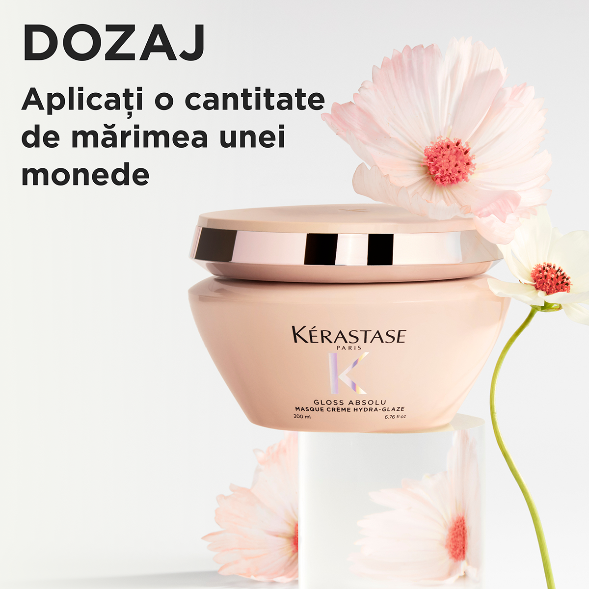 Krémes maszk vastag, elektrosztatikus hajra — Kérastase Gloss Absolu Masque Crème Hydra-Glaze 200ml