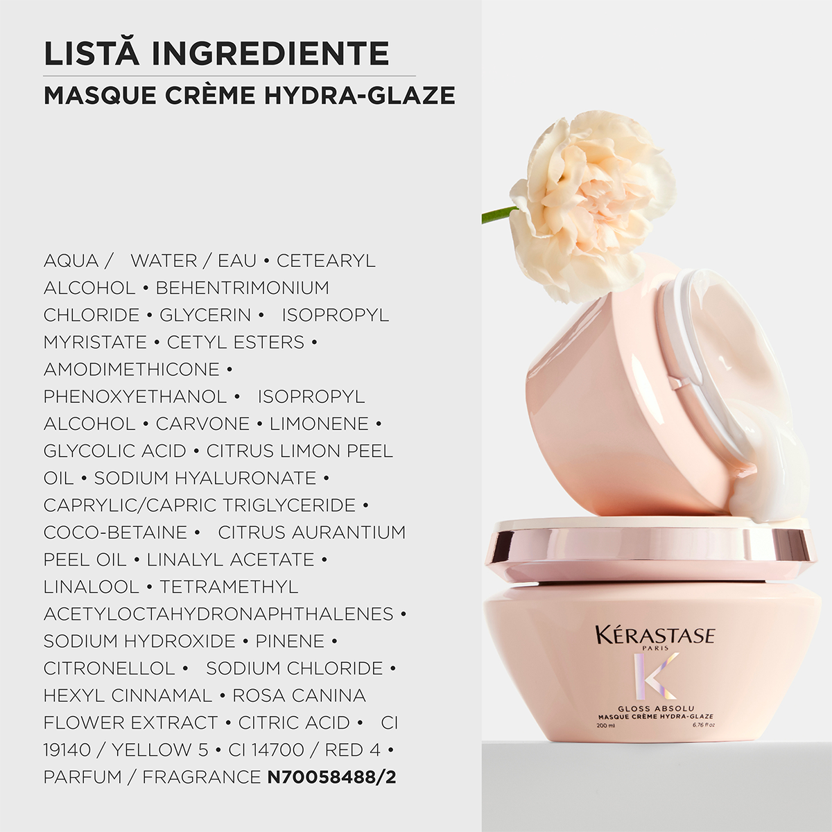 Krémes maszk vastag, elektrosztatikus hajra — Kérastase Gloss Absolu Masque Crème Hydra-Glaze 200ml