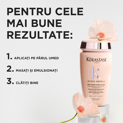 Krémes, szöszösödést gátló sampon vastag hajra — Kérastase Gloss Absolu Bain Crème Hydra-Glaze 250ml