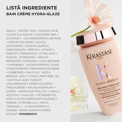 Krémes, szöszösödést gátló sampon vastag hajra — Kérastase Gloss Absolu Bain Crème Hydra-Glaze 250ml